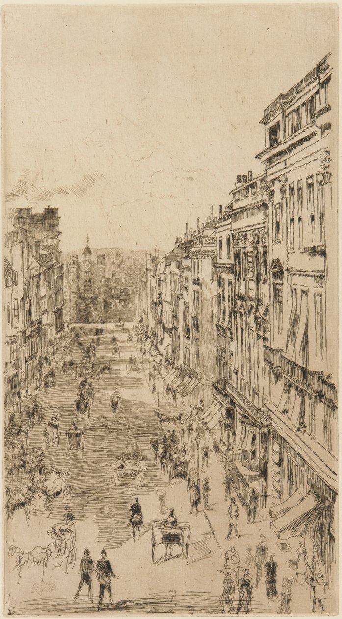 Ulica św. Jakuba, 1878 r. autorstwa James Abbott McNeill Whistler