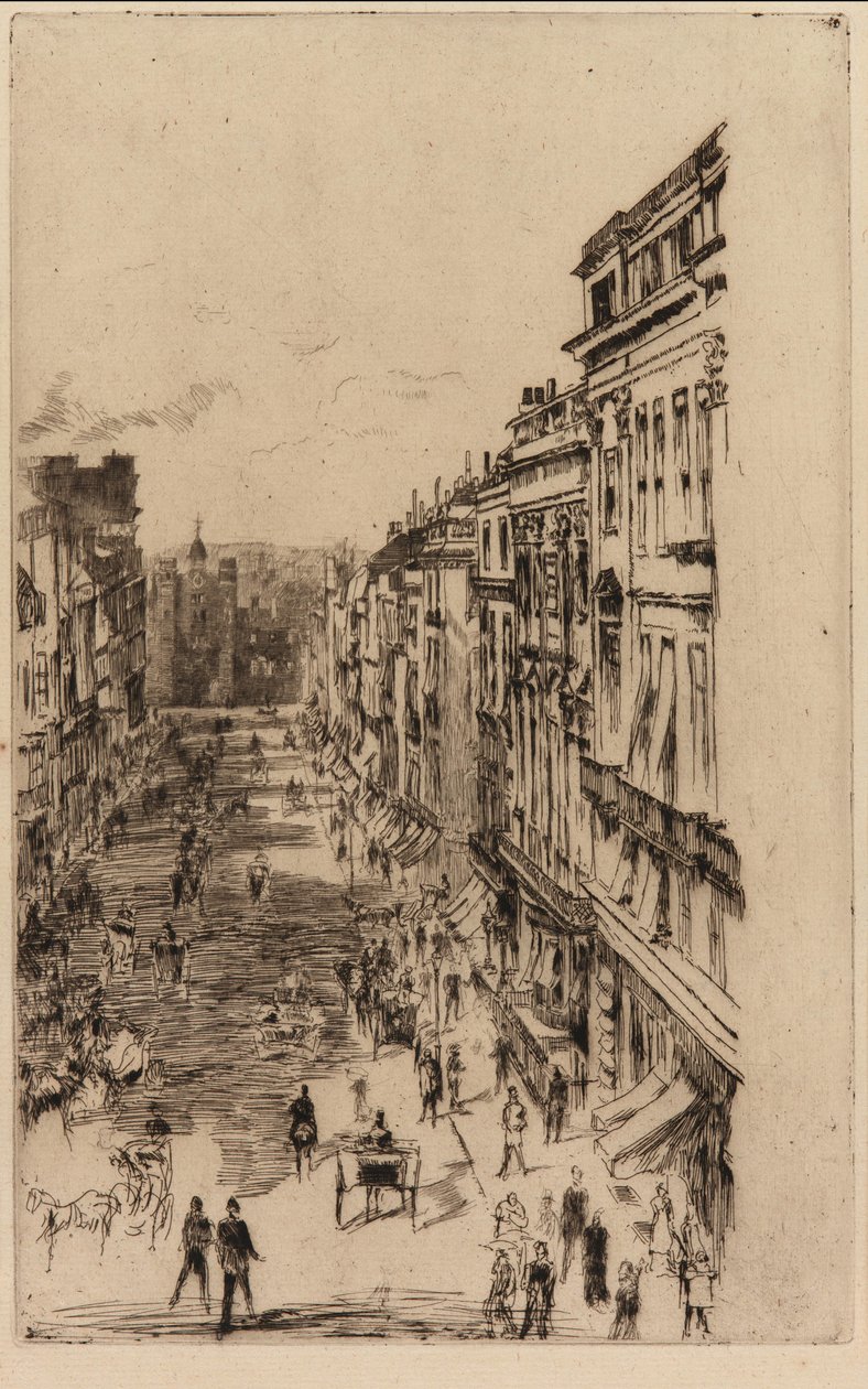 Ulica św. Jakuba, 1878 r. autorstwa James Abbott McNeill Whistler