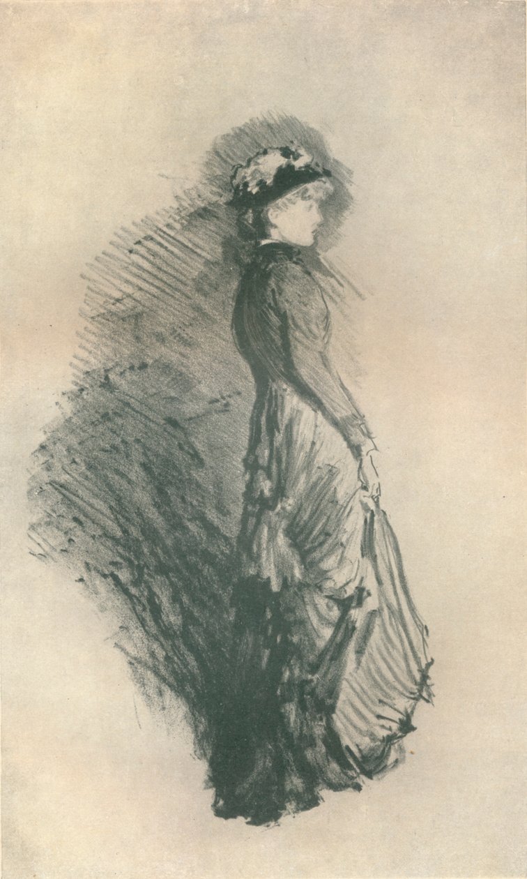 Badanie: Postać stojąca, 1878, 1904 autorstwa James Abbott McNeill Whistler