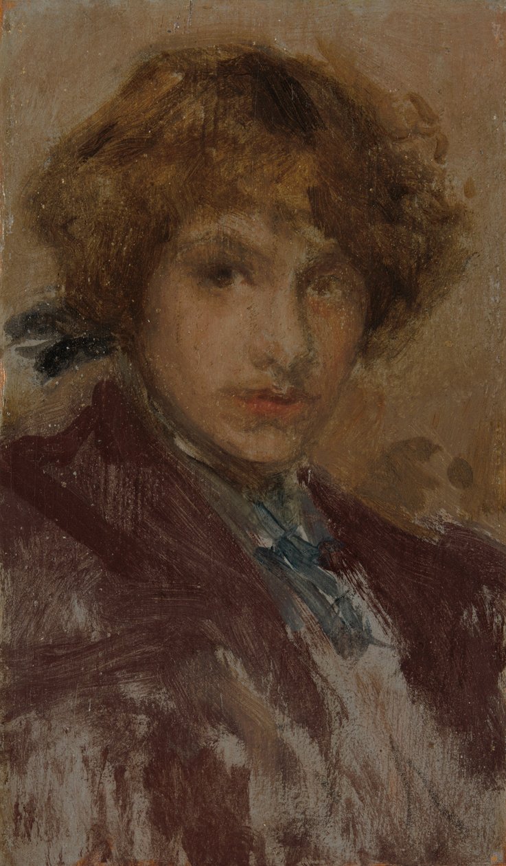 Studium głowy i ramion dziewczyny, 189697. autorstwa James Abbott McNeill Whistler