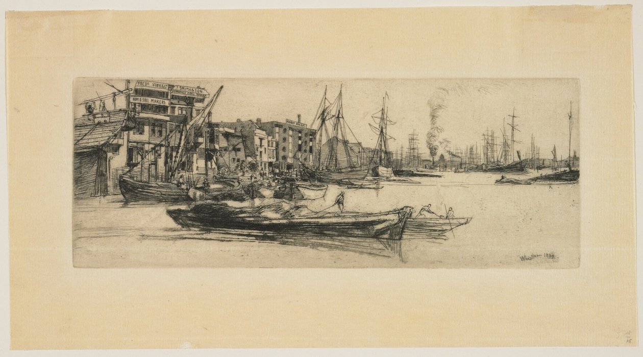 Magazyny nad Tamizą autorstwa James Abbott McNeill Whistler
