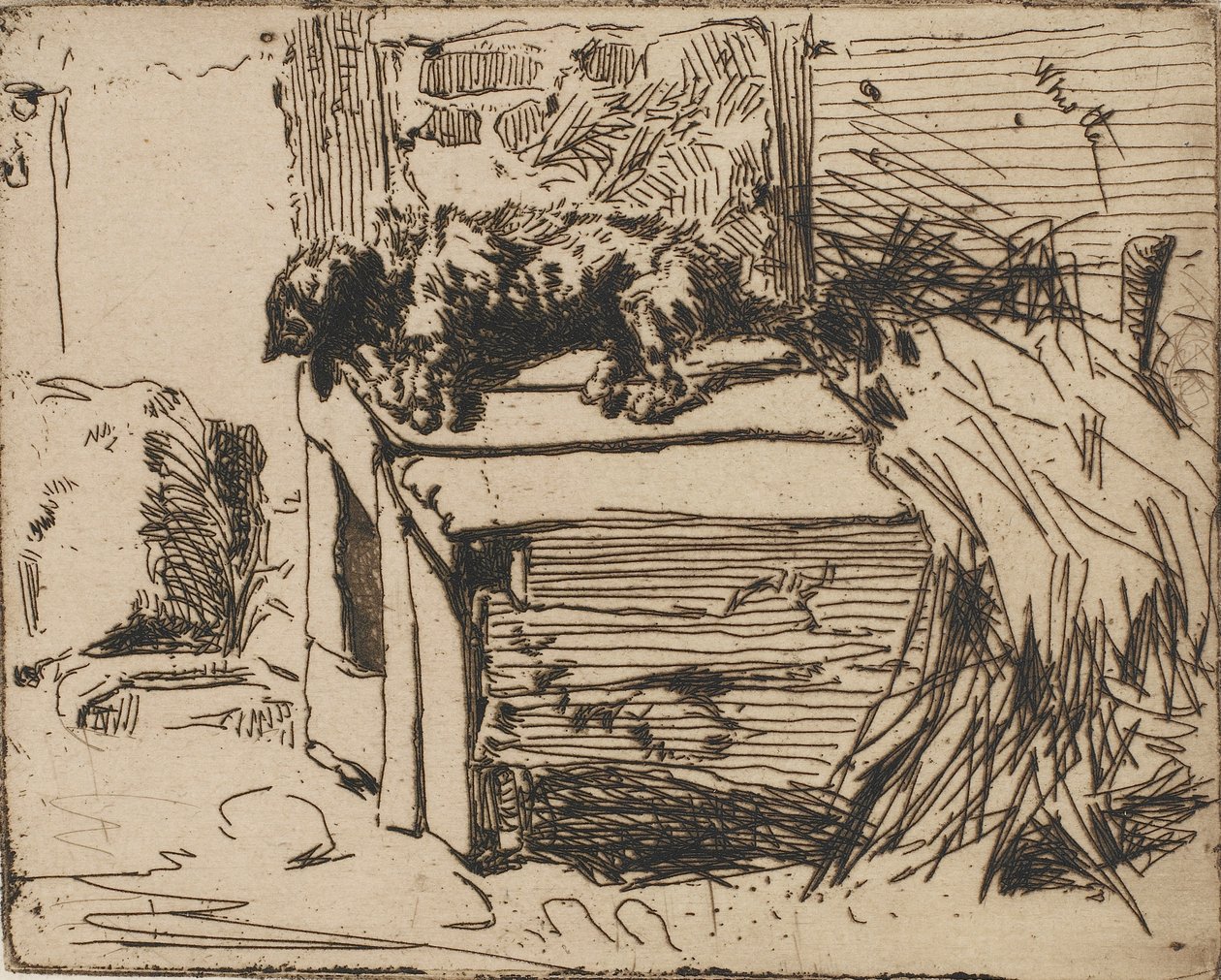 Pies w hodowli, 1858. autorstwa James Abbott McNeill Whistler