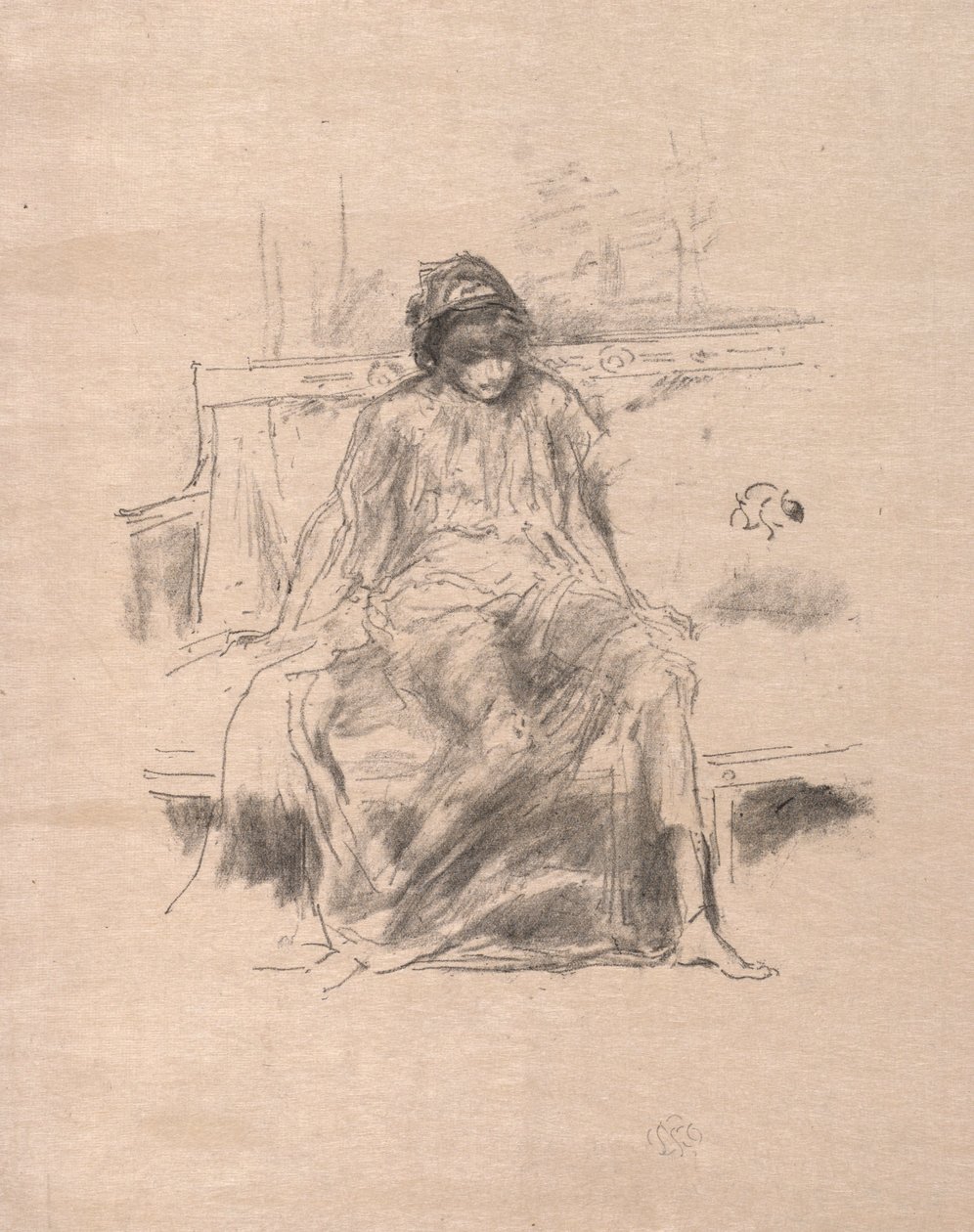 Udrapowana postać siedząca, 1893. autorstwa James Abbott McNeill Whistler