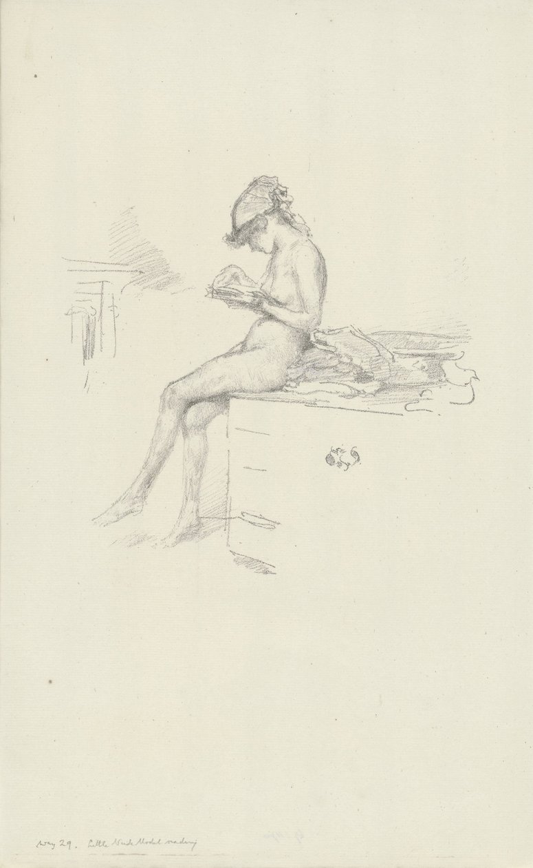 Mała naga modelka, czytanie autorstwa James Abbott McNeill Whistler