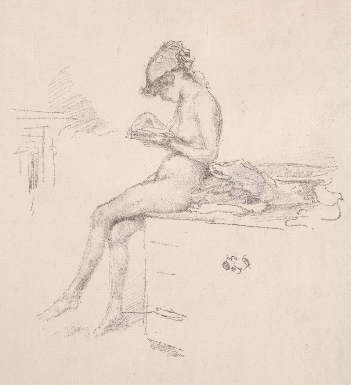 Mały nagi model czytania, 1890. autorstwa James Abbott McNeill Whistler