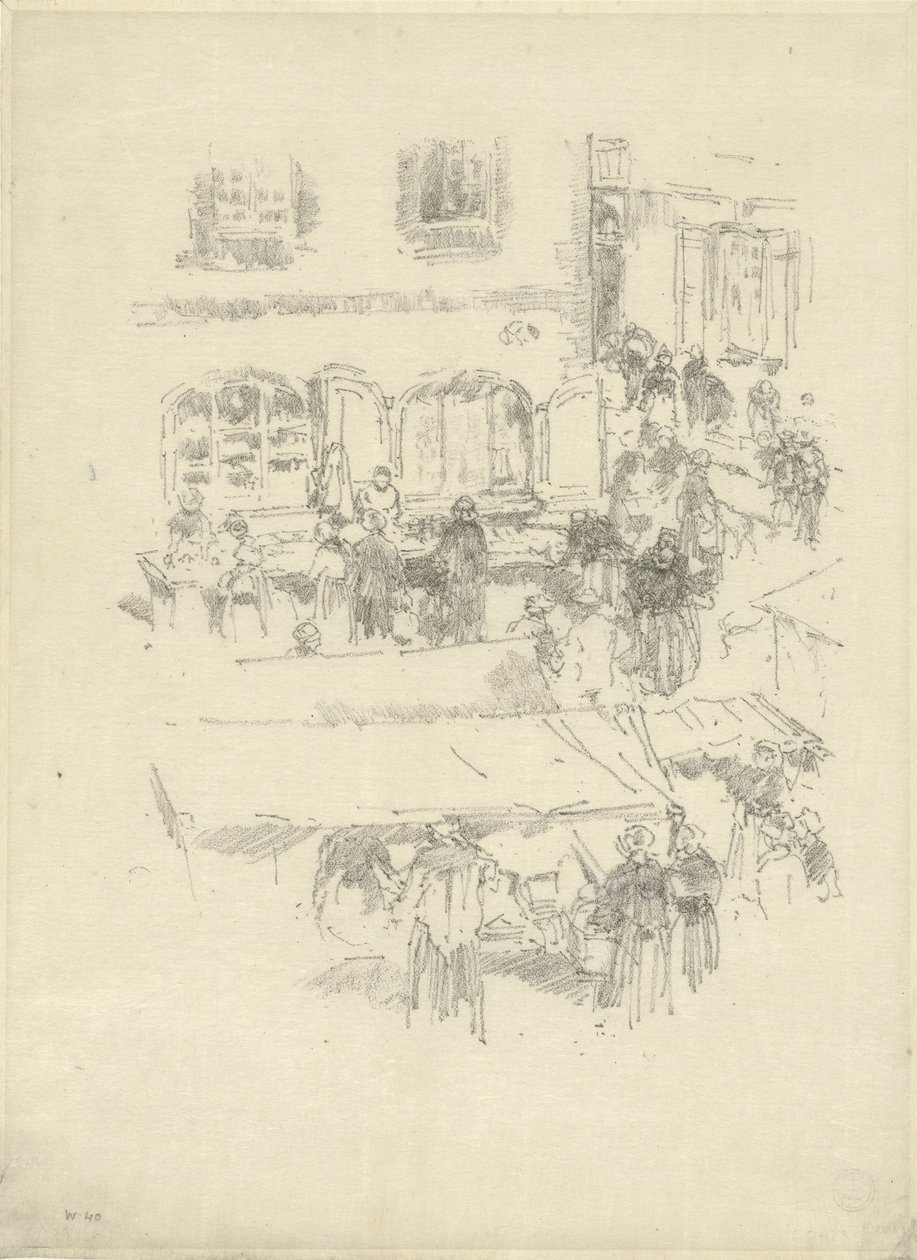 Rynek, Vitré autorstwa James Abbott McNeill Whistler