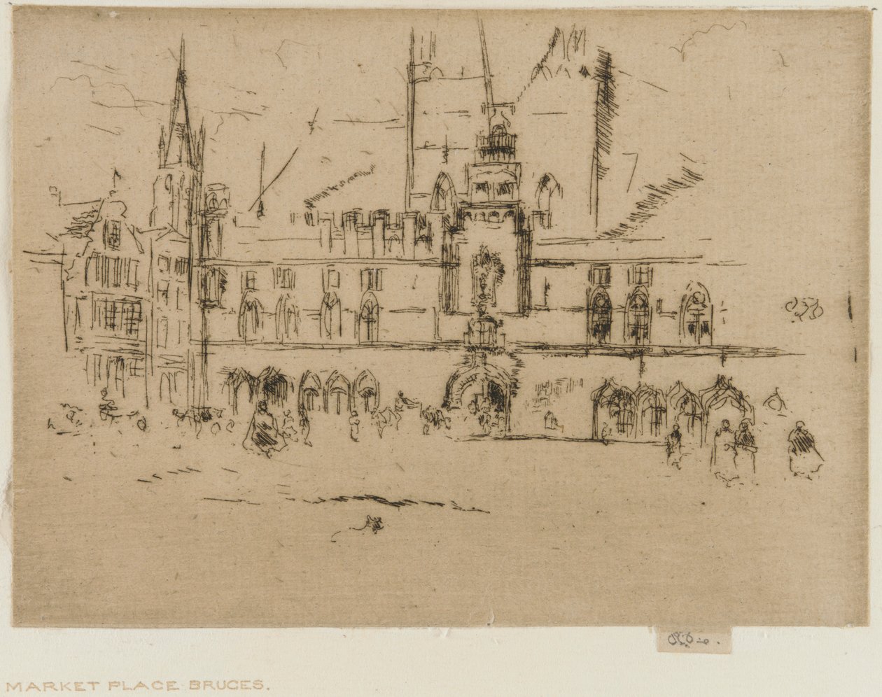 Rynek, Brugia, 1887. autorstwa James Abbott McNeill Whistler