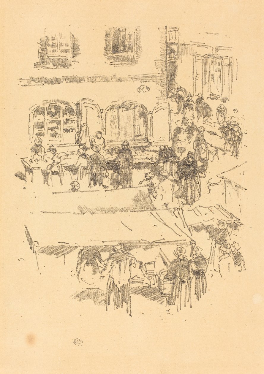 Rynek, Vitré, 1893. autorstwa James Abbott McNeill Whistler