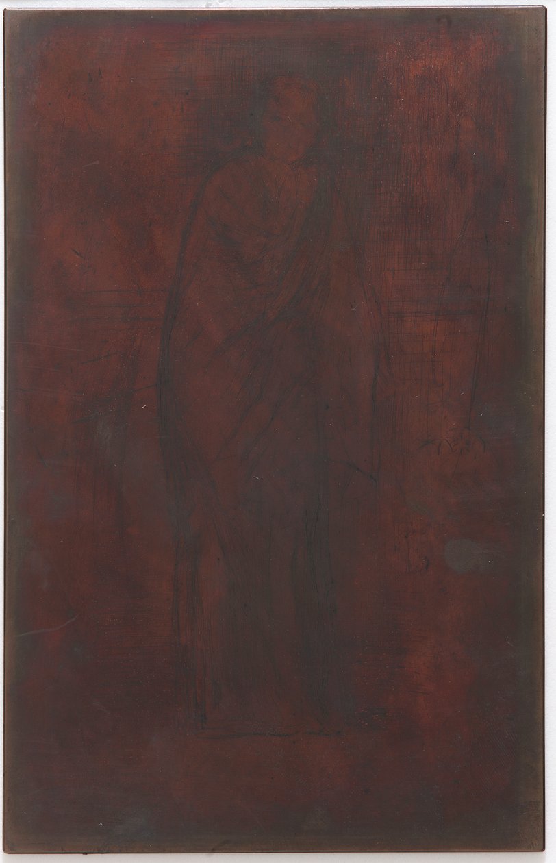 Model odpoczywający: druk płytowy, 1870. autorstwa James Abbott McNeill Whistler