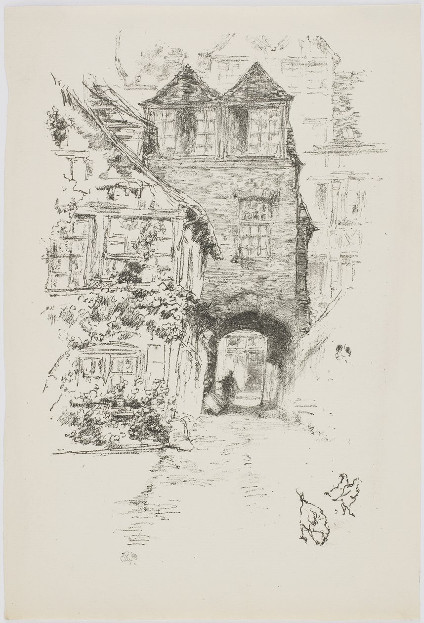 Dom Księdza, Rouen, 1894-95 (lit na papierze) autorstwa James Abbott McNeill Whistler