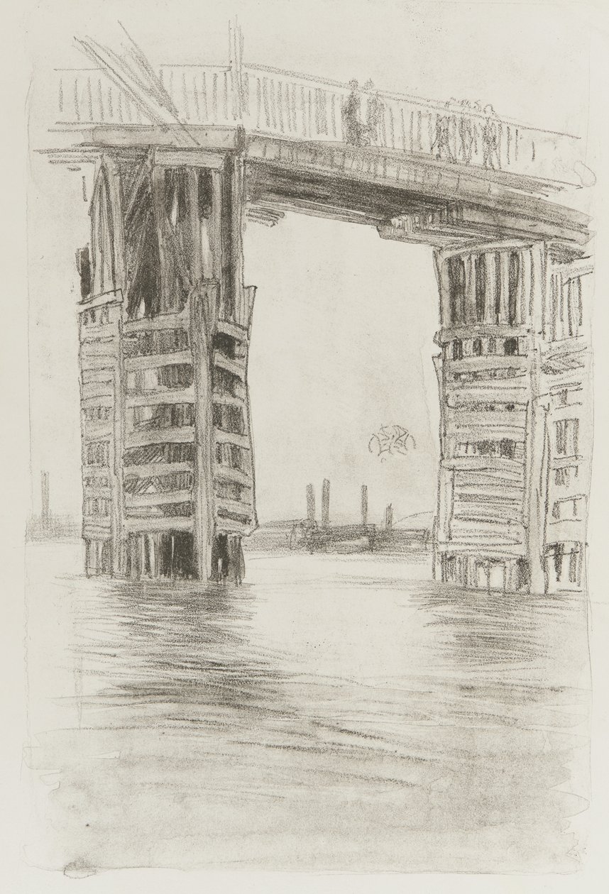 Most Wysoki, 1878 (litotinta na papierze) autorstwa James Abbott McNeill Whistler