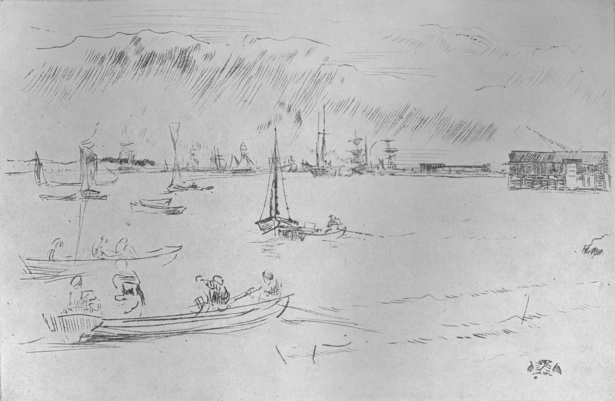 Tamiza w kierunku Erith, c1877, 1904 autorstwa James Abbott McNeill Whistler