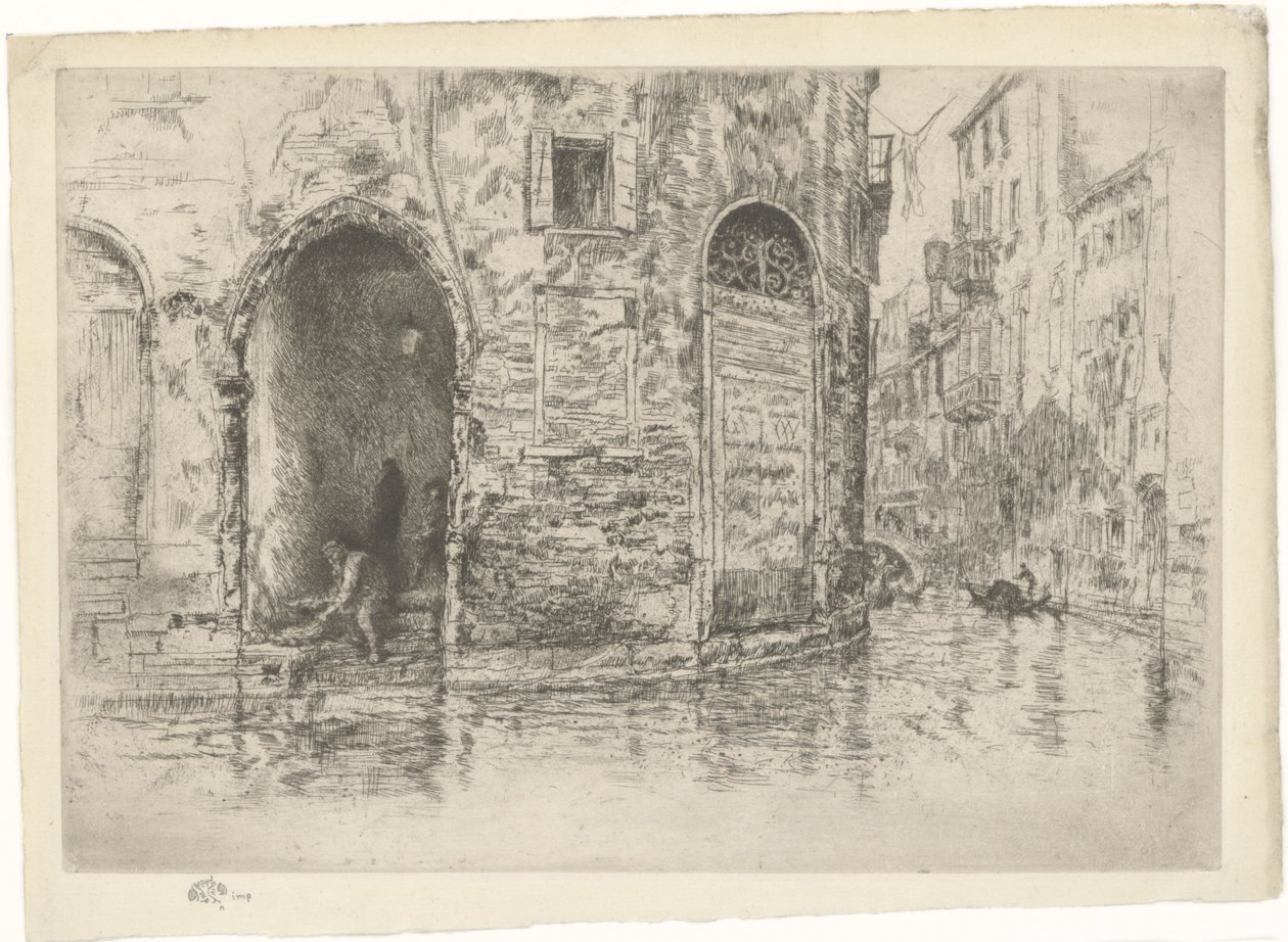 Dwa wejścia. Pierwsza seria wenecka, plansza 2 (z 12) autorstwa James Abbott McNeill Whistler