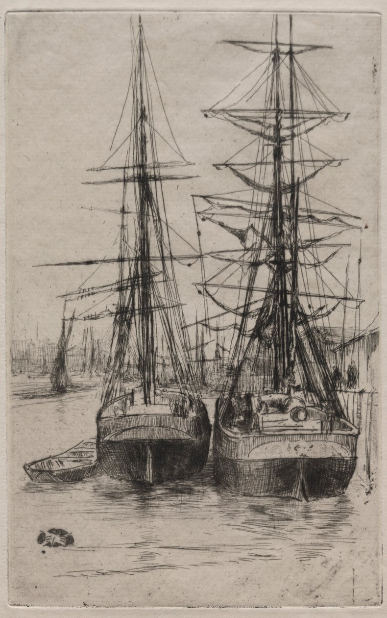 Dwa statki. autorstwa James Abbott McNeill Whistler