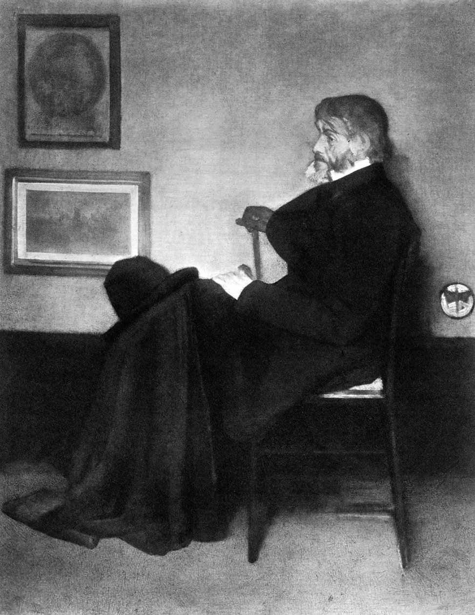Thomas Carlyle, szkocki eseista, satyryk i historyk, c1873. autorstwa James Abbott McNeill Whistler