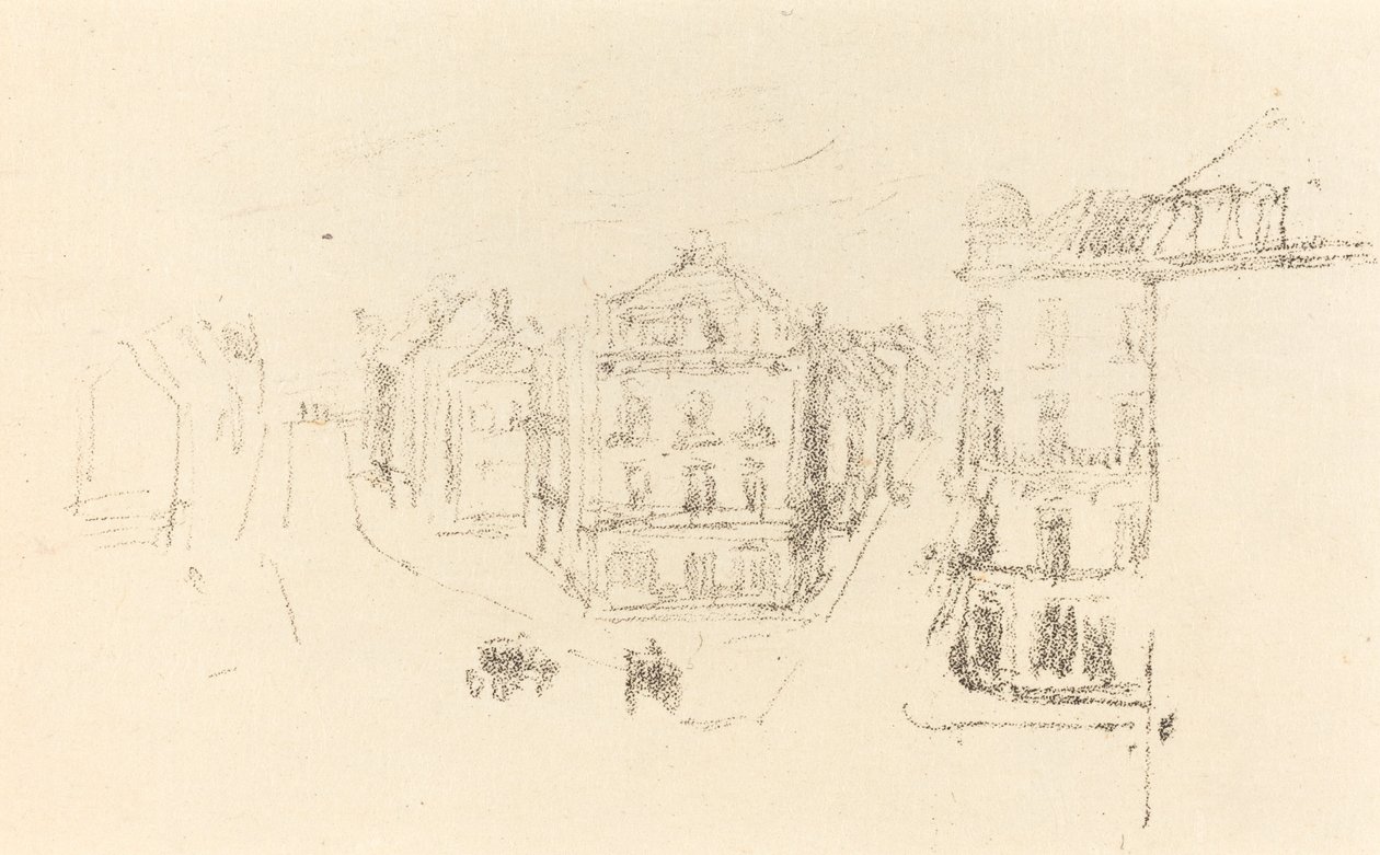 Szkic próbny: Grand Rue, Dieppe, c. 1891. autorstwa James Abbott McNeill Whistler