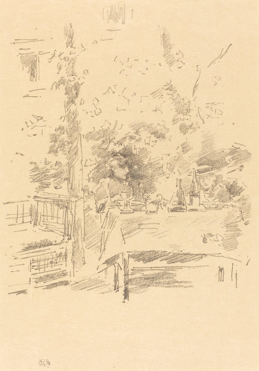Tete-a-tete w ogrodzie, 1894. autorstwa James Abbott McNeill Whistler
