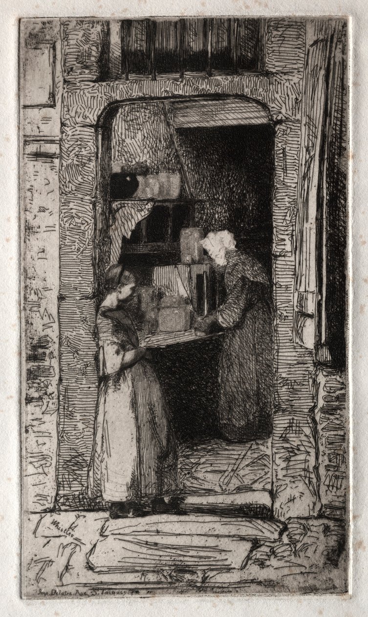 Dwanaście akwafort z natury: Kupiec musztardy, 1858. autorstwa James Abbott McNeill Whistler