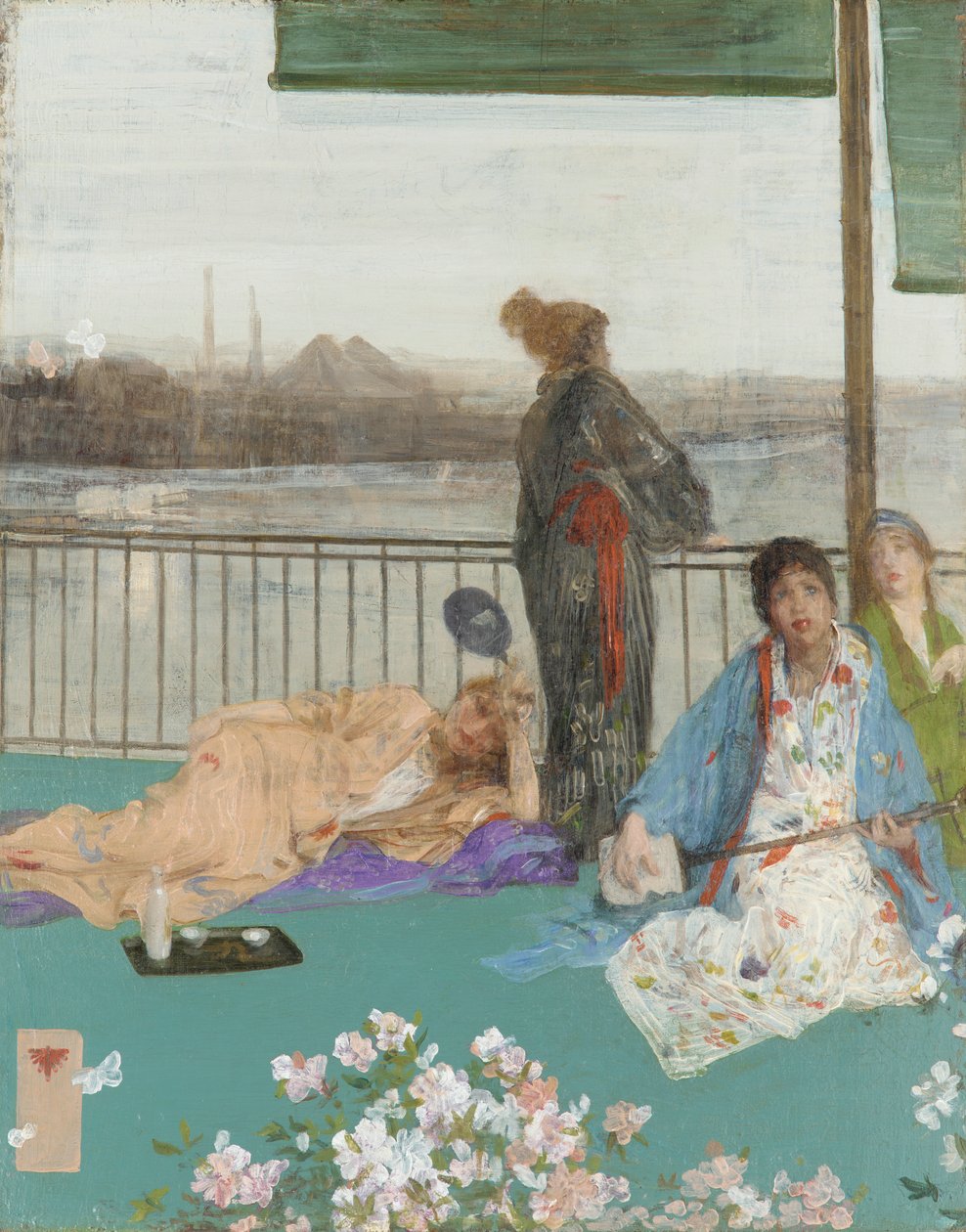 Wariacje w kolorze miąższu i zieleni - Balkon, 1864-1870, dodatki 1870-1879. autorstwa James Abbott McNeill Whistler