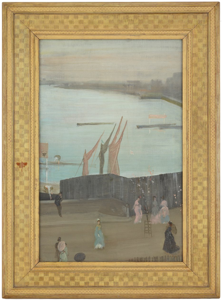 Wariacje w kolorze różowym i szarym: Chelsea, 1871-1872. autorstwa James Abbott McNeill Whistler