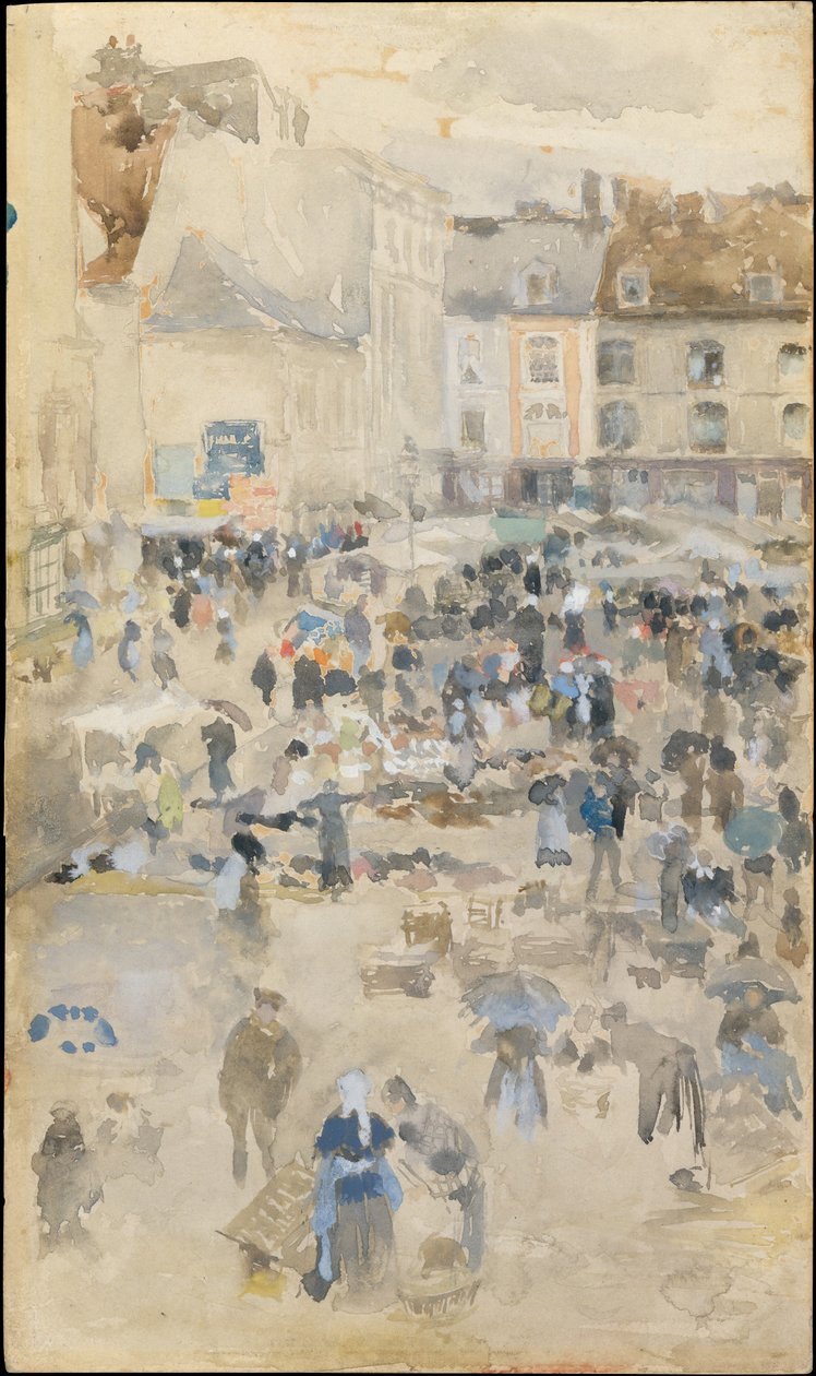 Wariacje na fioletowym i szarym rynku, Dieppe, 1885. autorstwa James Abbott McNeill Whistler