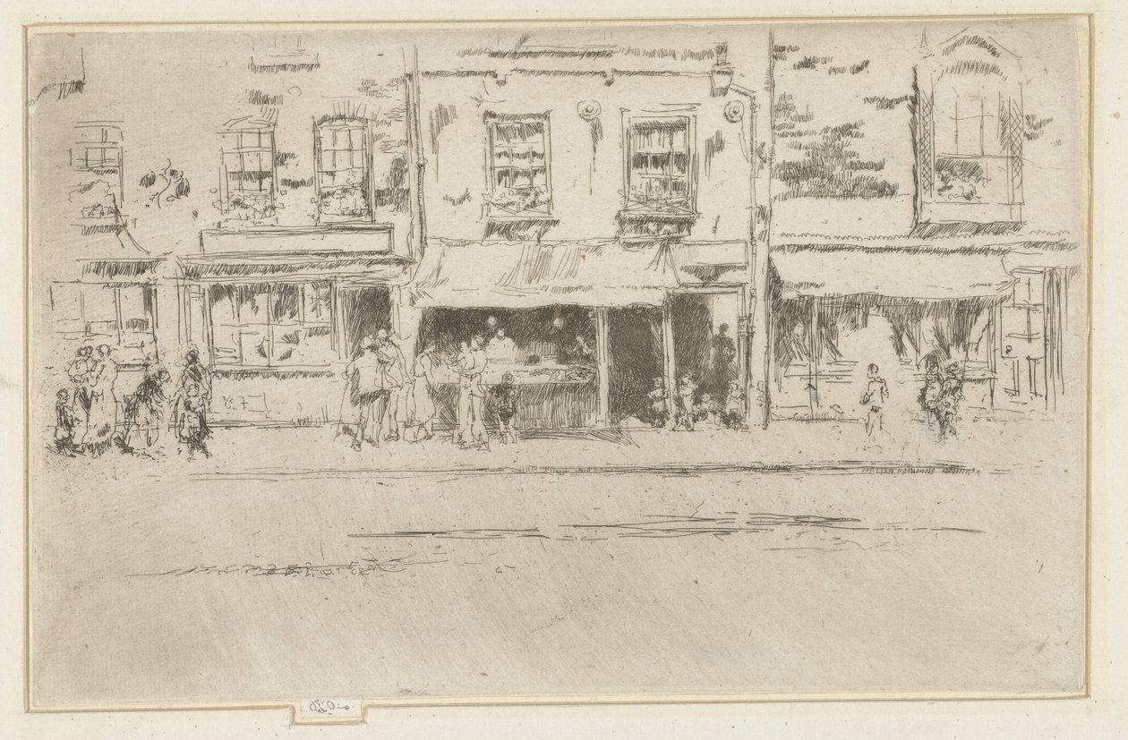 Viswinkel w Chelsea Sklep rybny, ruchliwa Chelsea autorstwa James Abbott McNeill Whistler