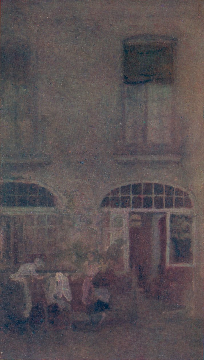 Biało-szary Hotel Courtyard Dieppe, 1885, 1904 autorstwa James Abbott McNeill Whistler