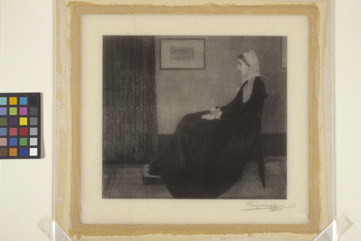 Matka Whistlera (tusz na papierze) autorstwa James Abbott McNeill & Wolf Henry (1852 1916) Whistler