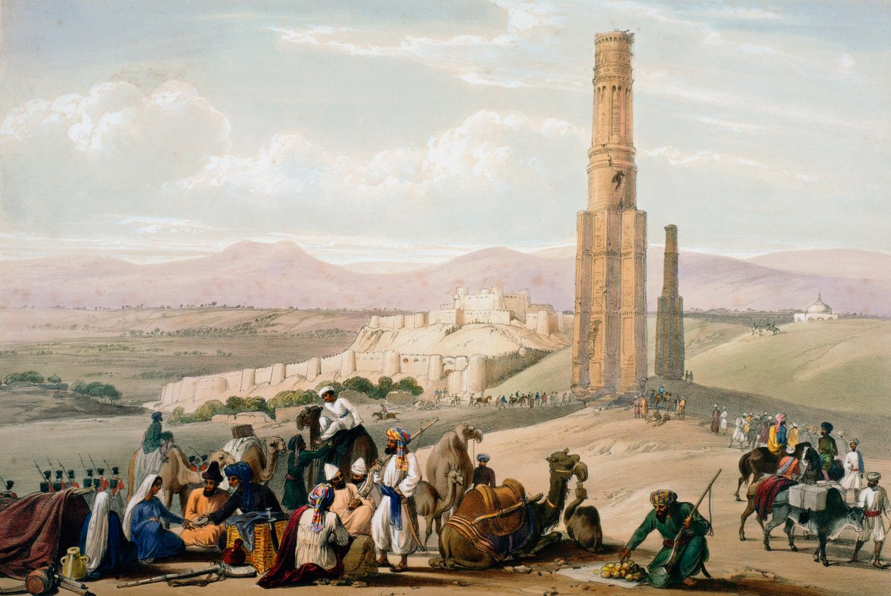 Twierdza i cytadela Ghanzi, pierwsza wojna anglo-afgańska, 1838-1842 c1850. autorstwa James Atkinson