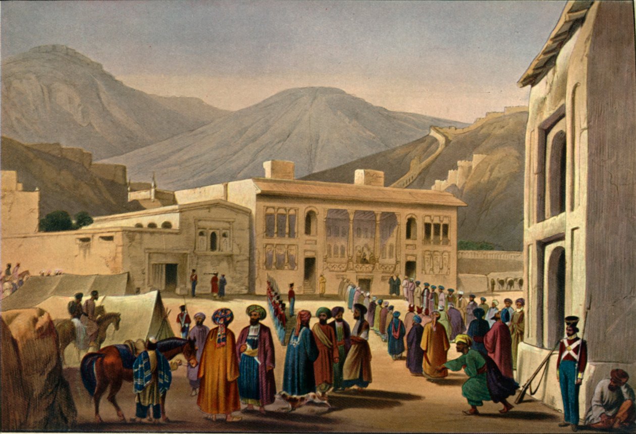 „Wewnątrz miasta Kabulu Bala Hissar”, c1840, 1901 autorstwa James Atkinson