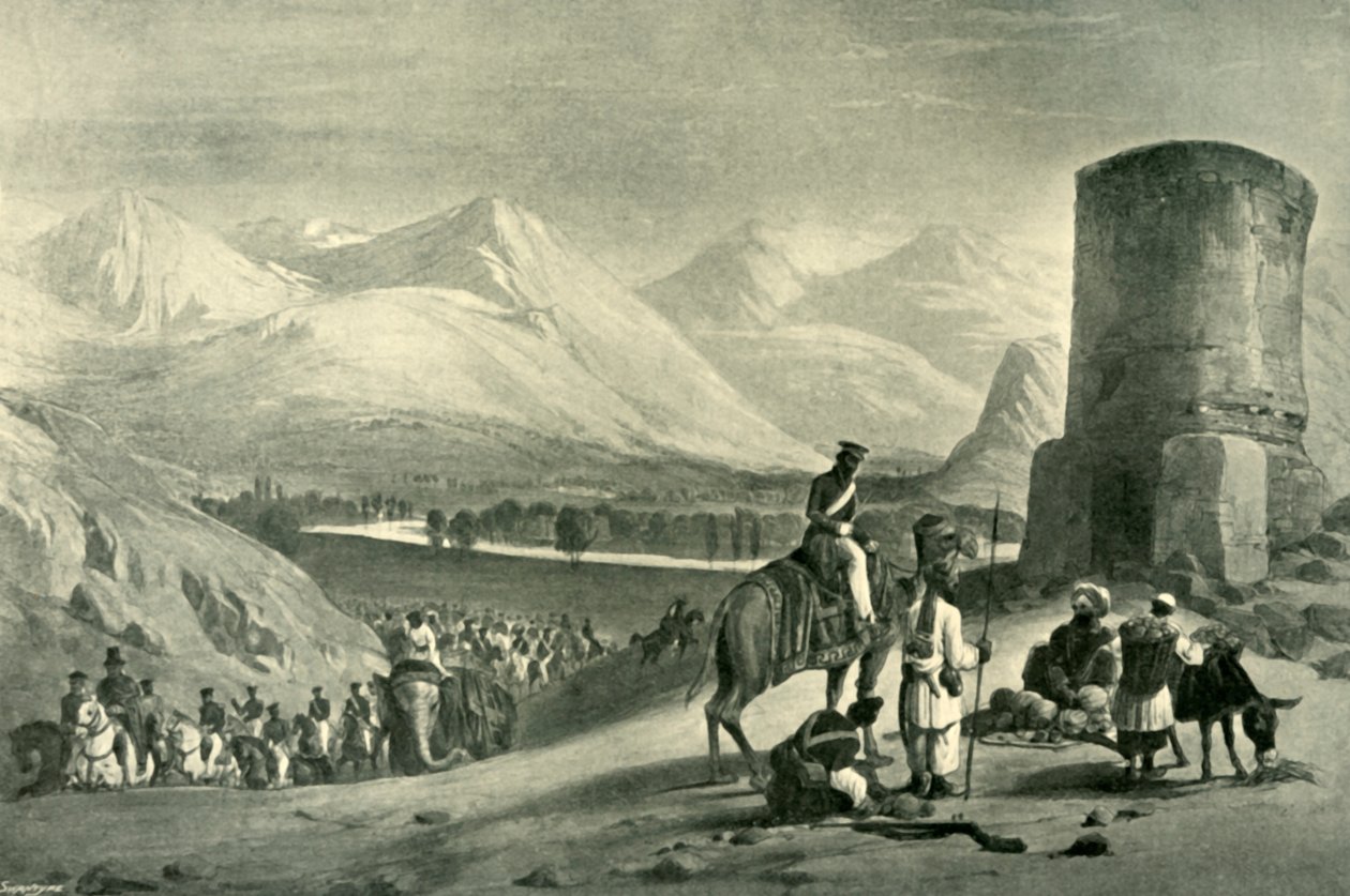 Dolina Majdanu i Wieża Buzrak, 1842, 1901. autorstwa James Atkinson