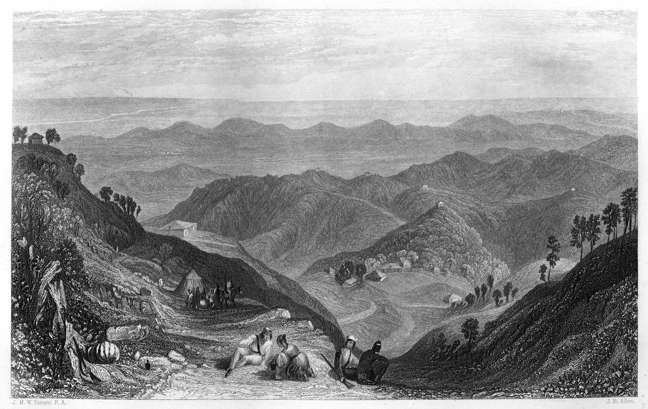 Mussoorie i dolina Dhoon, Indie, ok. 1860 r. autorstwa James B. Allen