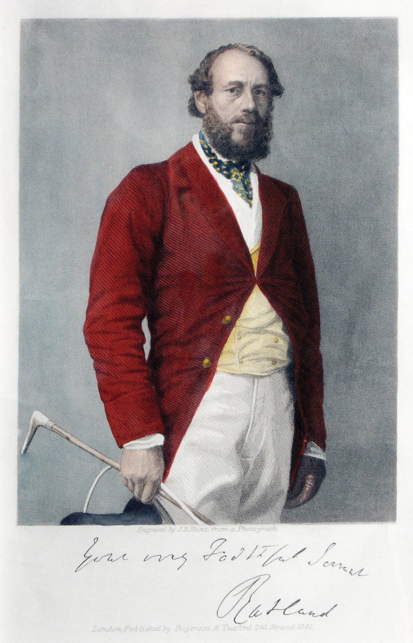 6. książę Rutland ubrany do polowania, 1861 autorstwa James B. Hunt