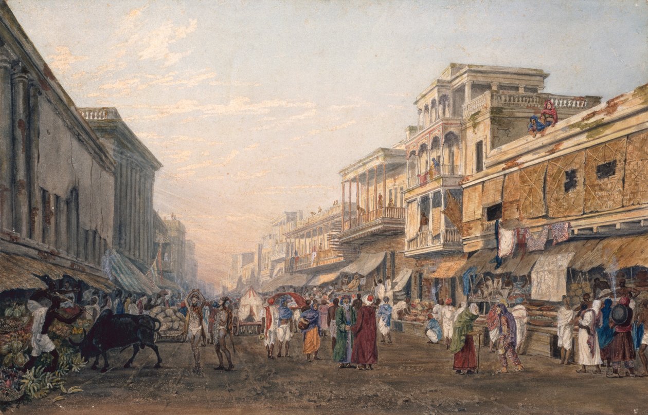 Widok Kalkuty, c.1820 (akwatinta) autorstwa James Baillie Fraser