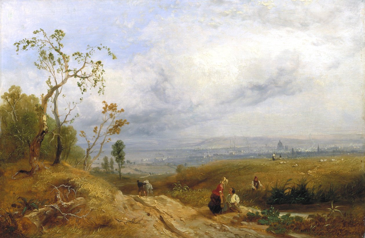 „Zerknięcie na metropolię z Hampstead Heath”, 1841 autorstwa James Baker Pyne