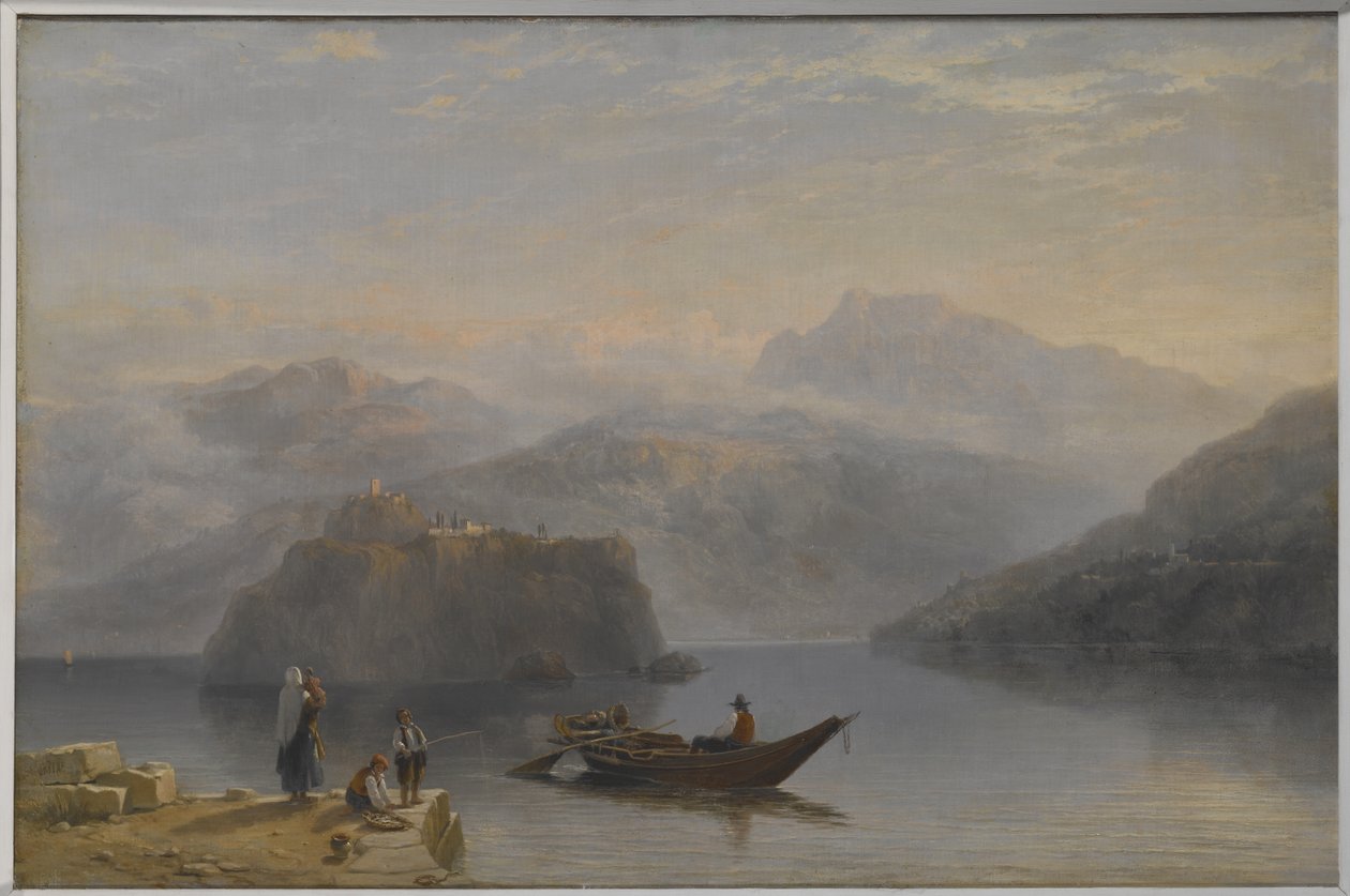 Lago Maggiore (?) ok. 1860 r. (olej na płótnie) autorstwa James Baker Pyne