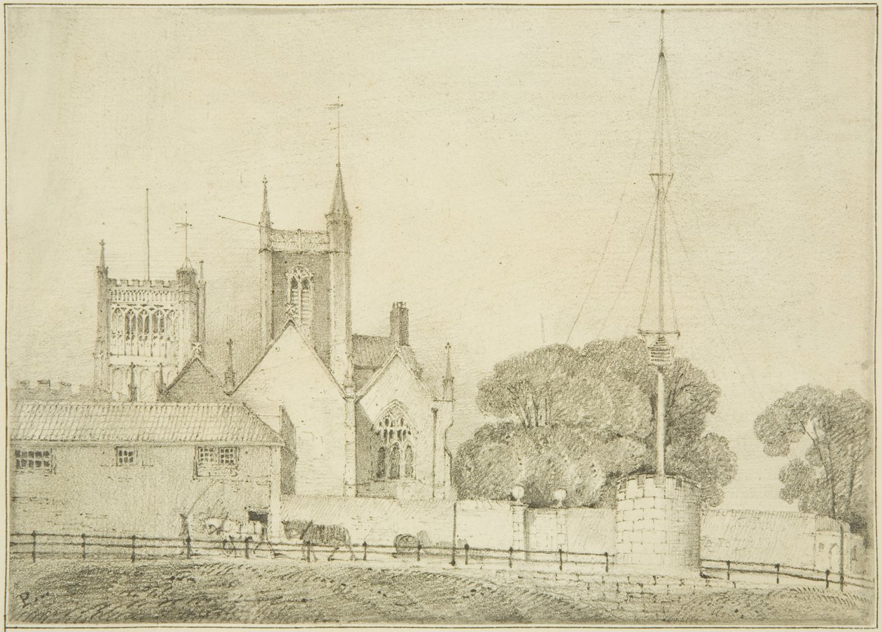 Kościół św. Augustyna (ołówek na papierze) autorstwa James Baker Pyne