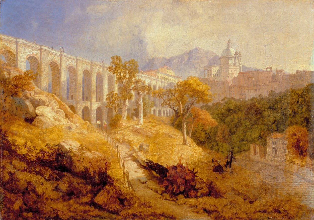 Akwedukt w Arricii, niedaleko Rzymu, 1866 r. autorstwa James Baker Pyne