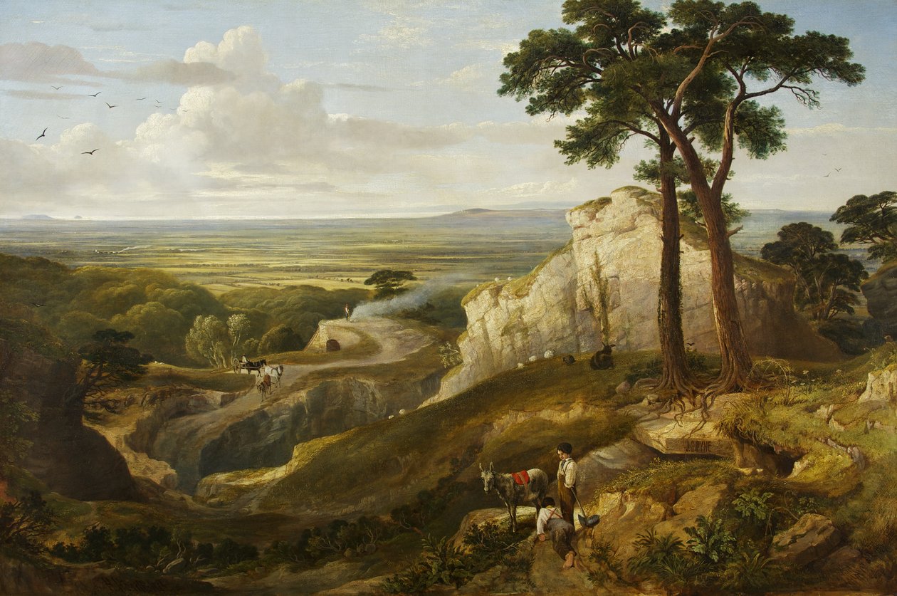 Widok z Mendips, ok. 1840 (olej na płótnie) autorstwa James Baker Pyne