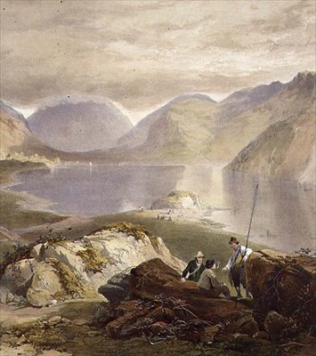 Woda ściekowa, fragment rybaków, z angielskiego Lake District, 1853 (detal 97210) autorstwa James Baker after Pyne