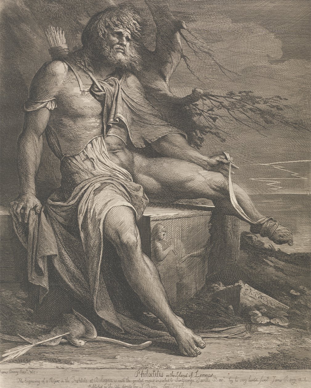 Philoctetes na wyspie Lemnos autorstwa James Barry
