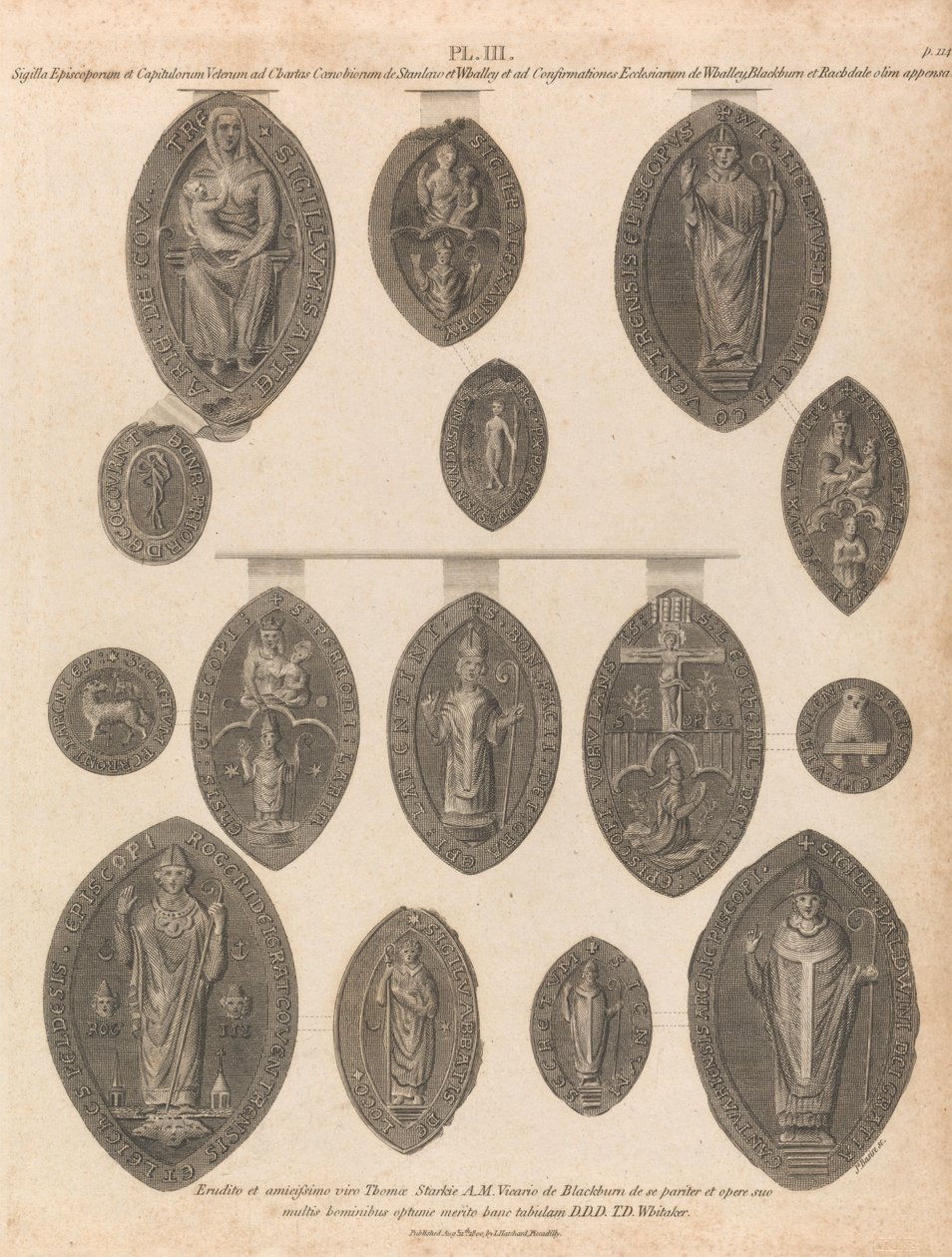 Pieczęcie opactwa Whalley autorstwa James Basire