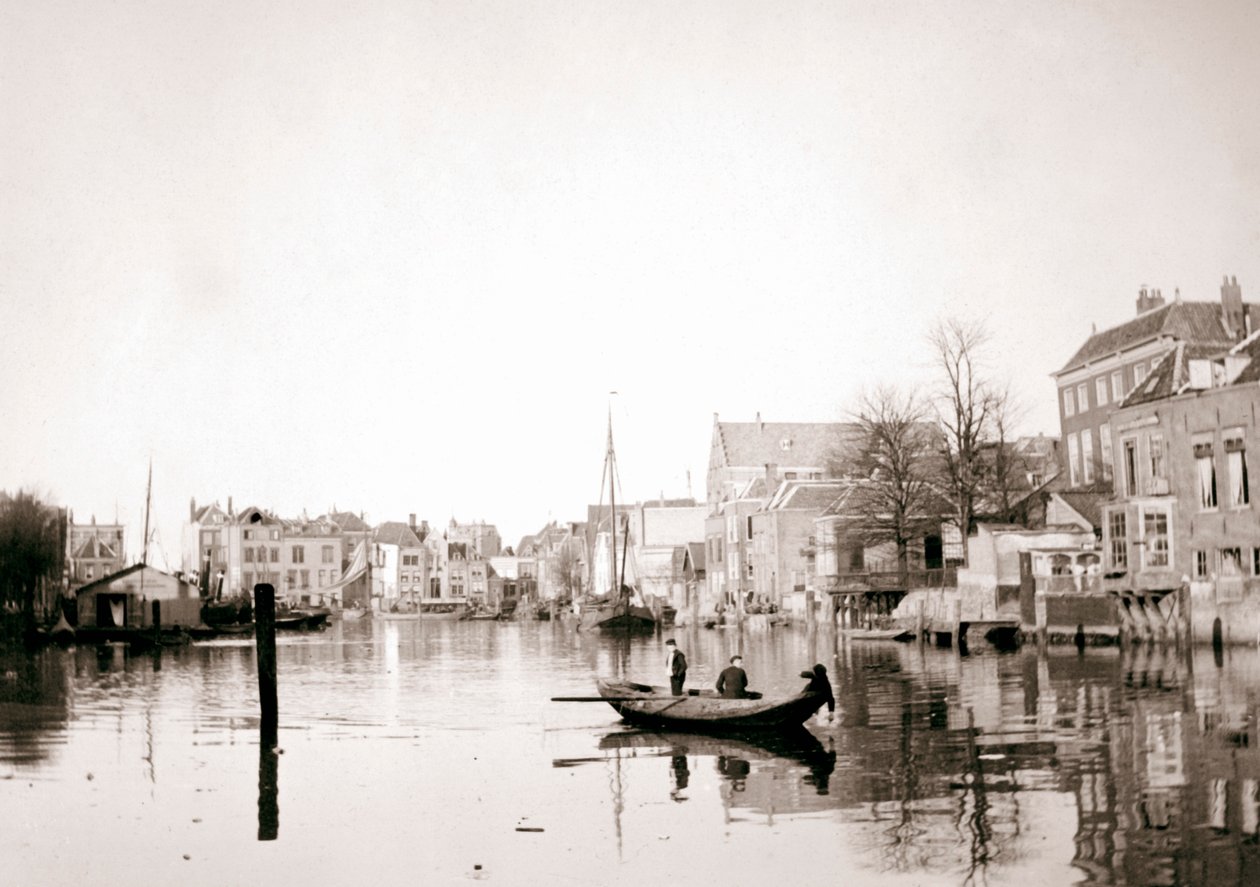 Łódź na kanale, Dordrecht, Holandia, 1898. autorstwa James Batkin