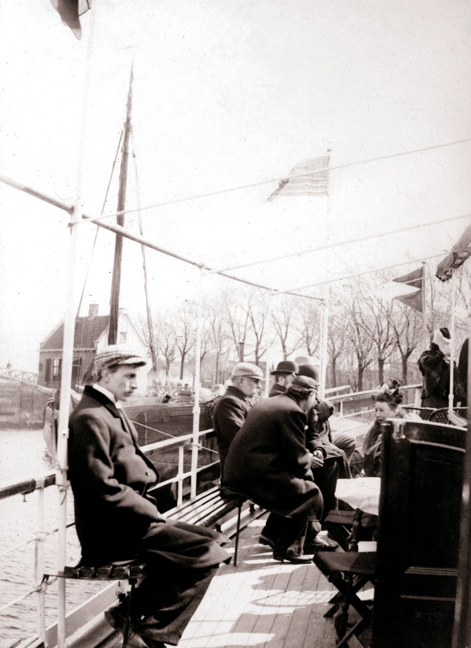 Pasażerowie łodzi, Broek, Holandia, 1898. autorstwa James Batkin