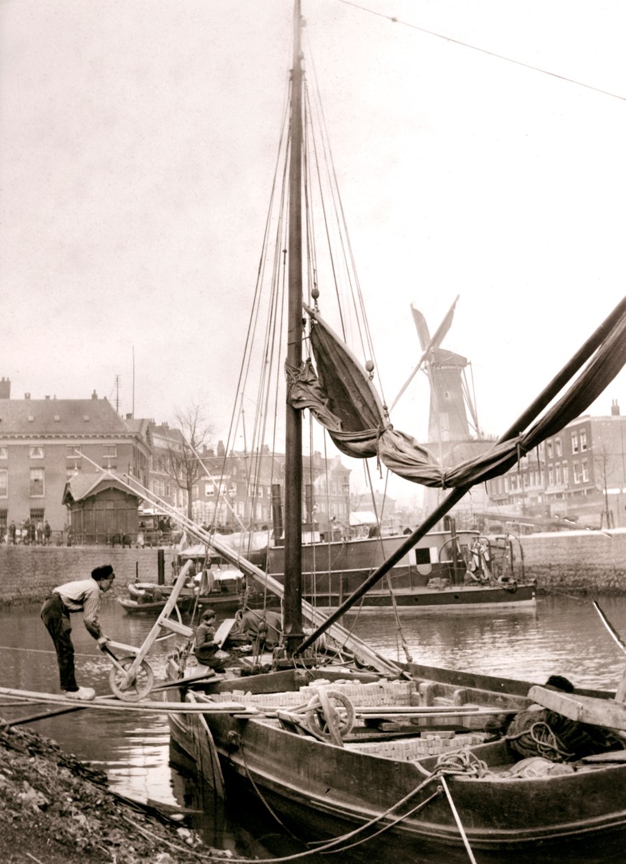 Łódź kanałowa, Rotterdam, 1898 r. autorstwa James Batkin