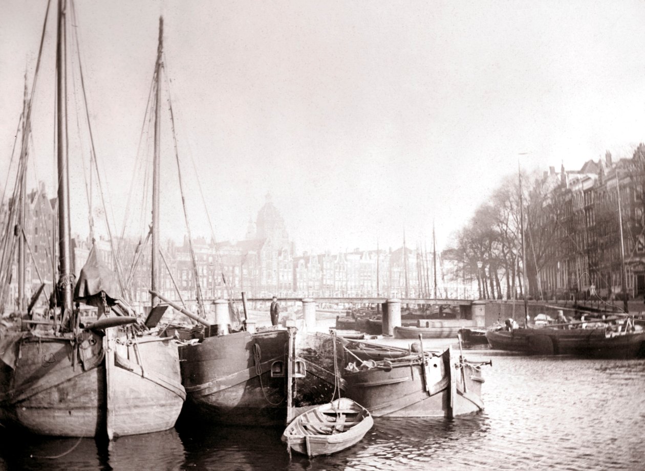 Łodzie kanałowe, Rotterdam, 1898 r. autorstwa James Batkin