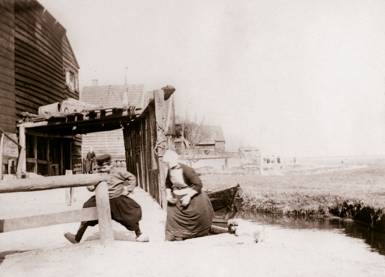 Dzieci bawiące się, Marken Island, Holandia, 1898 autorstwa James Batkin