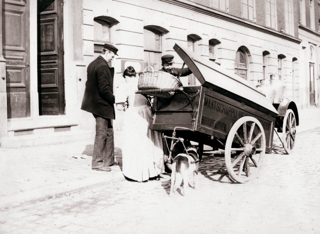 Ludzie i powóz, Antwerpia, 1898 autorstwa James Batkin