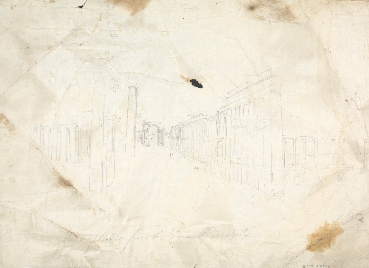Szkic ruin świątyni autorstwa James Bruce