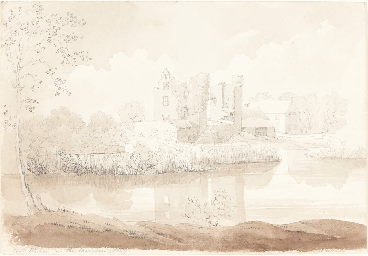 Zamek Rheban nad rzeką Barrow, Athy autorstwa James Bulwer